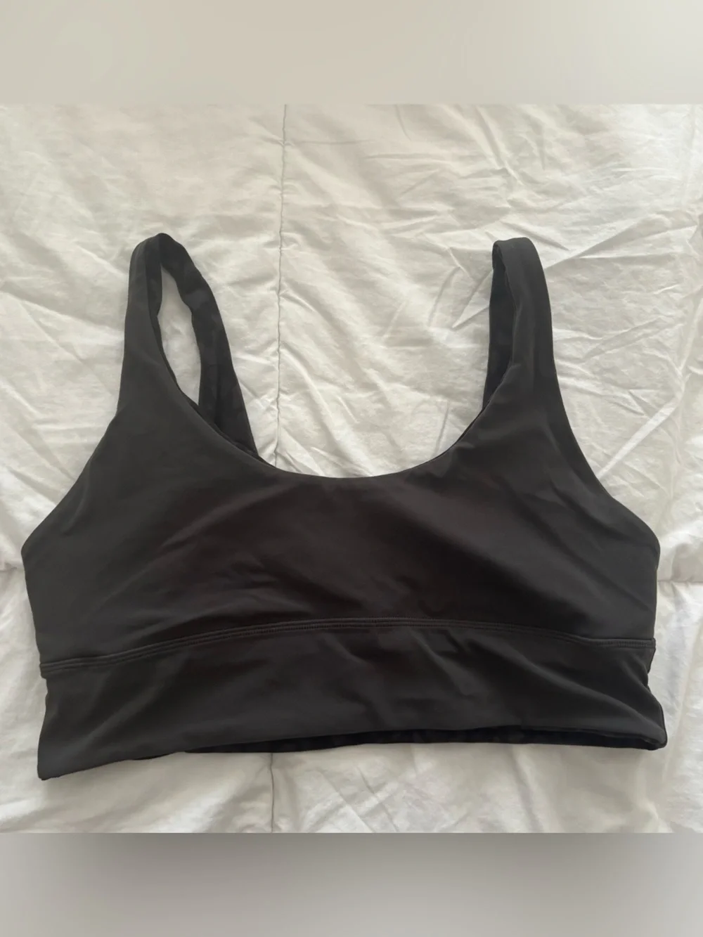 Lululemon athletica Black/ Grey Camo-Pattern reversible Sports Bra Size 12